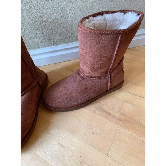 Tamarac Audrey Brown Suede Shearling Lined Winter Boots Size 9 - Picture 2 of 11